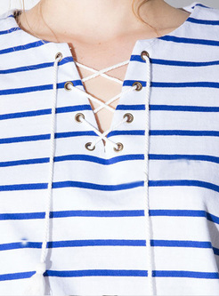 Brief Tied Blue Striped T-shirt