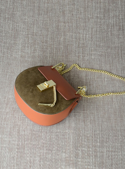 Lichee Pattern Clasp Lock Chain Crossbody Bag