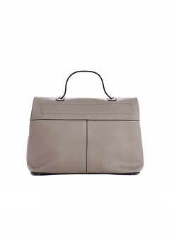 Brief Cowhide Leather Top Handle & Crossbody Bag