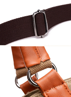 Vintage Striped Contrast Color Top Handle & Crossbody Bag