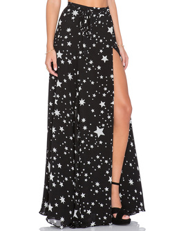 Sexy Split Star Pattern Skirt
