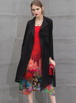 Casual Notched Neck Loose Coat