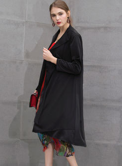 Casual Notched Neck Loose Coat