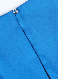 Blue V-neck Sleeveless Slim Jumpsuits