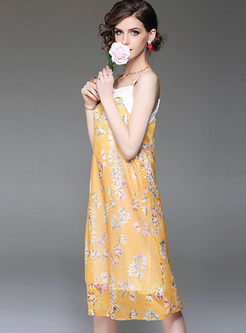 Fashion Floral Print Shift Dress