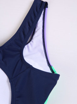 Brief Color-matched One-piece Swimwear