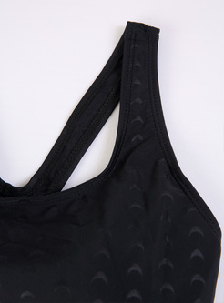 Black Shark Skin Dry One-piece Swimwear