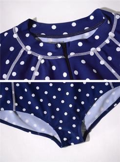 Brief Dot Print One-piece Swimwear