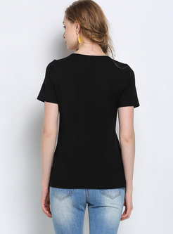 Brief Letter Print Loose T-shirt