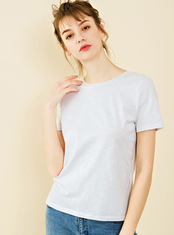 Brief White O-neck T-shirt