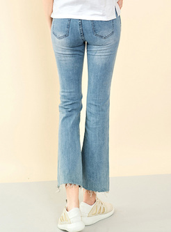 Street Asymmetric Hem Jeans
