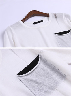 White Casual Half Sleeve T-shirt