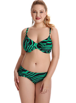 Asymmetric Striped Hit Color Bikini
