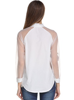 White See Through Embroidered Blouse