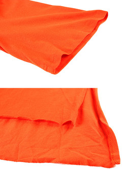 Orange Letter Design Loose T-shirt