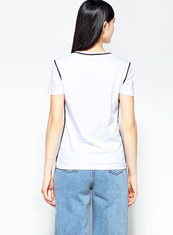 White Nail Drill Short Sleeve T-shirt