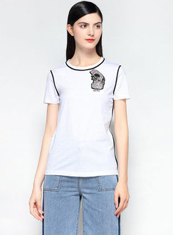 White Nail Drill Short Sleeve T-shirt