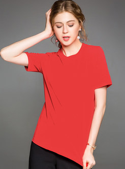 Red Stylish Round Neck T-shirt