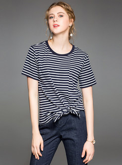 Black Striped Short Sleeve T-shirt