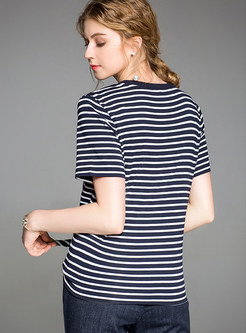 Black Striped Short Sleeve T-shirt