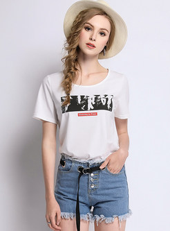 White Fashion Short Sleeve T-shirt