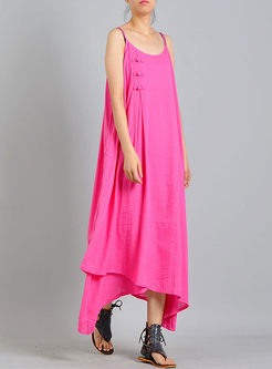 Rose Brief Asymmetric Long Vest Dress 