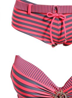 Sexy Striped print Girls Swimsuits