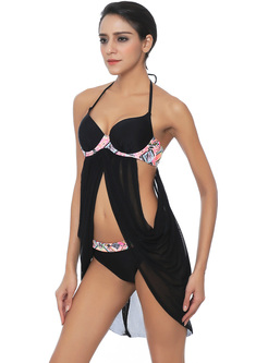 Fashion Print Cover Up 2 Pieces Swimsuit