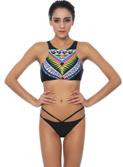 Sexy Print Adjustable Two Piece Swimsuit