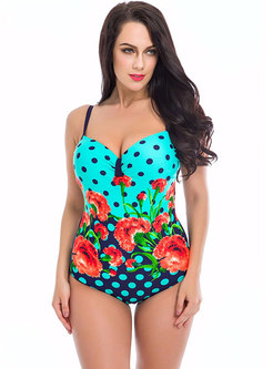 Retro Flower Print Swimsuits For All