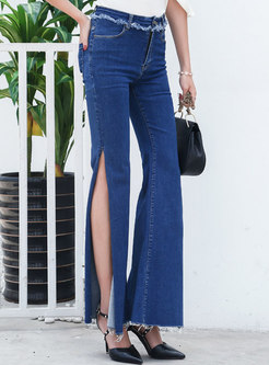 Sexy High Split High Waist Jeans