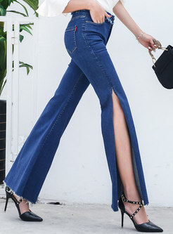 Sexy High Split High Waist Jeans