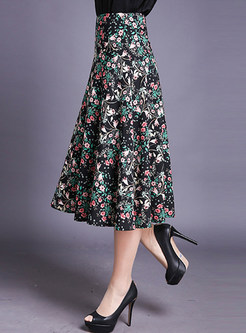 Chiffon Floral Print Full Skirt