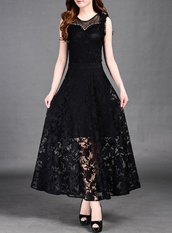 Black Lace Hollow Out Skirt
