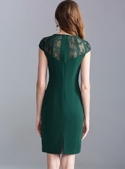 Green Slim Lace Bodycon Dress