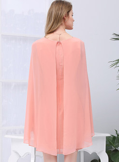 Pink Elegant Patchwork Fake Two-piece Dress