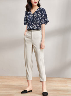 Casual Apricot All-match Straight Pants