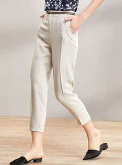 Casual Apricot All-match Straight Pants