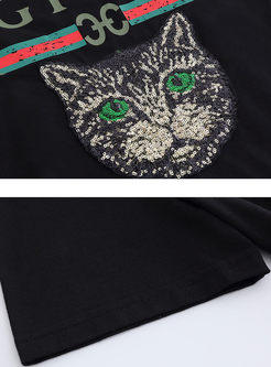Casual Print All-match Plus Size T-shirt 