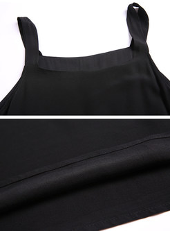Black Sleeveless Slit Slip Dress