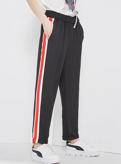 Casual Striped All-Match Pencil Elastic Pants