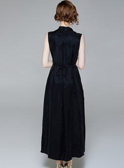 Black Brief Asymmetric Hem Maxi Dress
