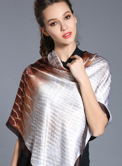 Fashion Gradient Plaid Silk Scarf