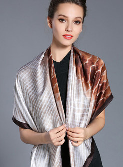 Fashion Gradient Plaid Silk Scarf