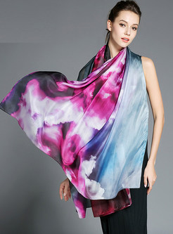 Fashion Digital Print Silk Scarf