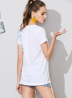 White Stylish Short Sleeve T-shirt