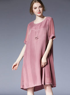 Fashion Pink Stitching Plus Size Dress