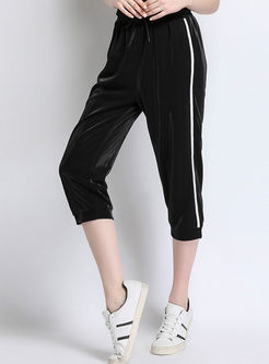 Causal Letter Print All-match Straight Pants