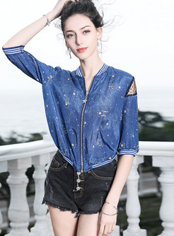 Blue Fashion Silk Sun Block Coat