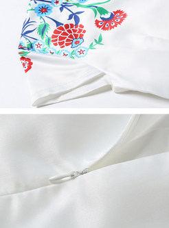 Chic Floral Print V-neck Maxi Dress